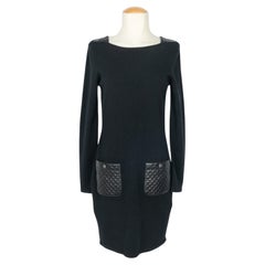 Robe en cuir et laine Chanel