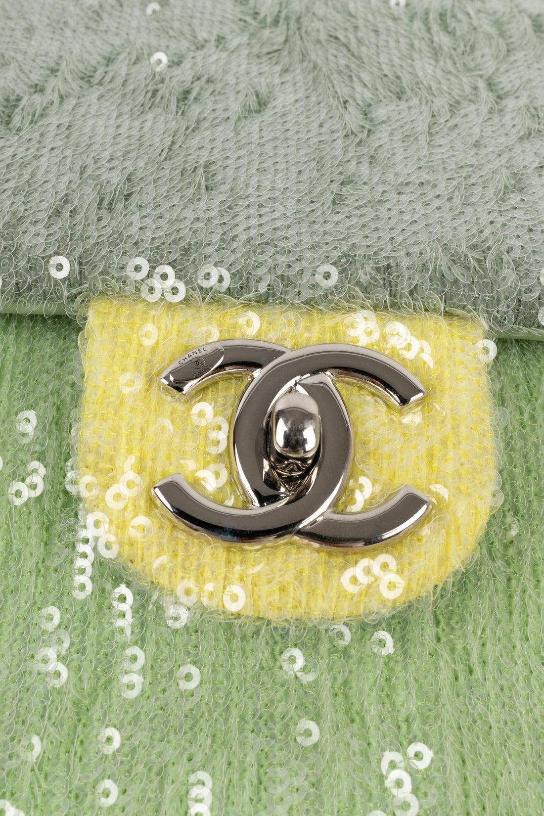 Bolso Chanel de piel totalmente cosido con lentejuelas, 2018 en venta 3