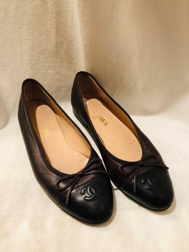 Chanel Leather Ballerina Flats at 1stDibs