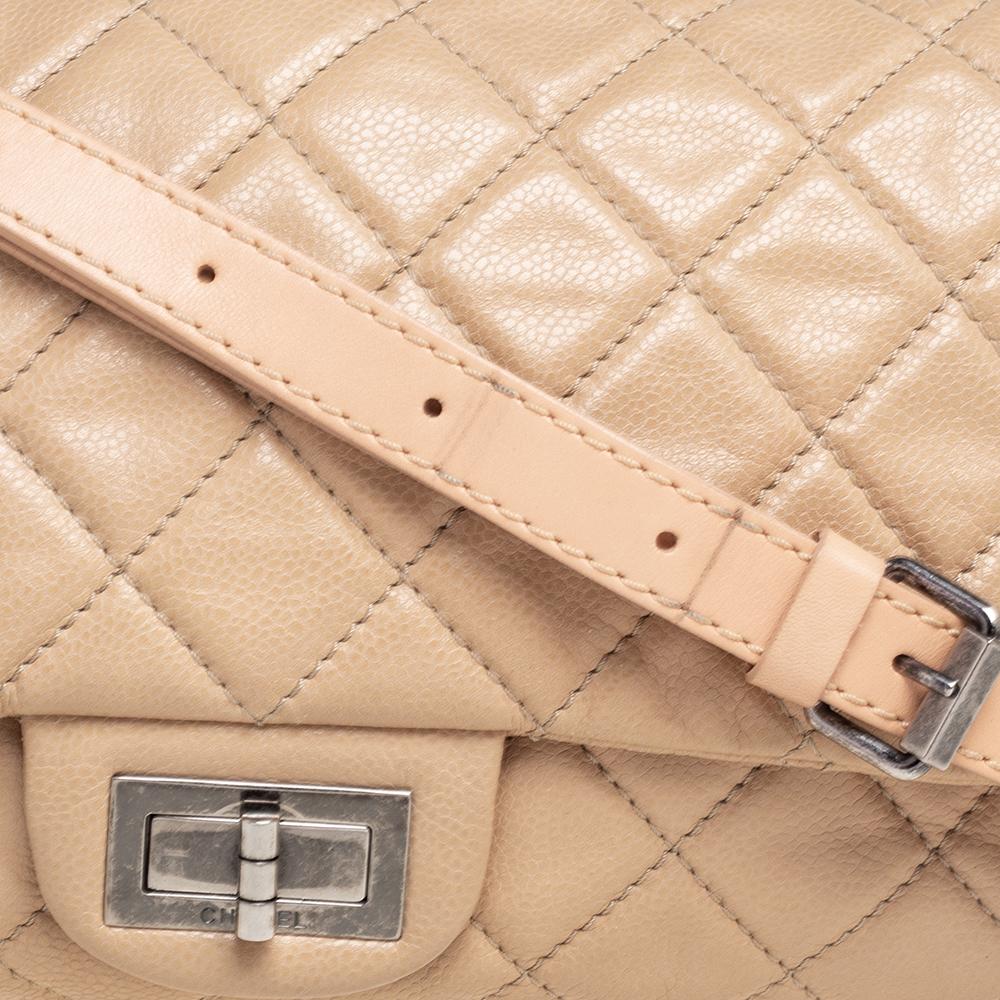 Chanel Leather Beige Quilted Leather Flap Shoulder Bag 6