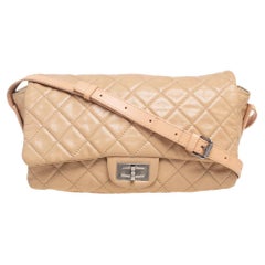 Chanel Leather Beige Quilted Leather Flap Shoulder Bag