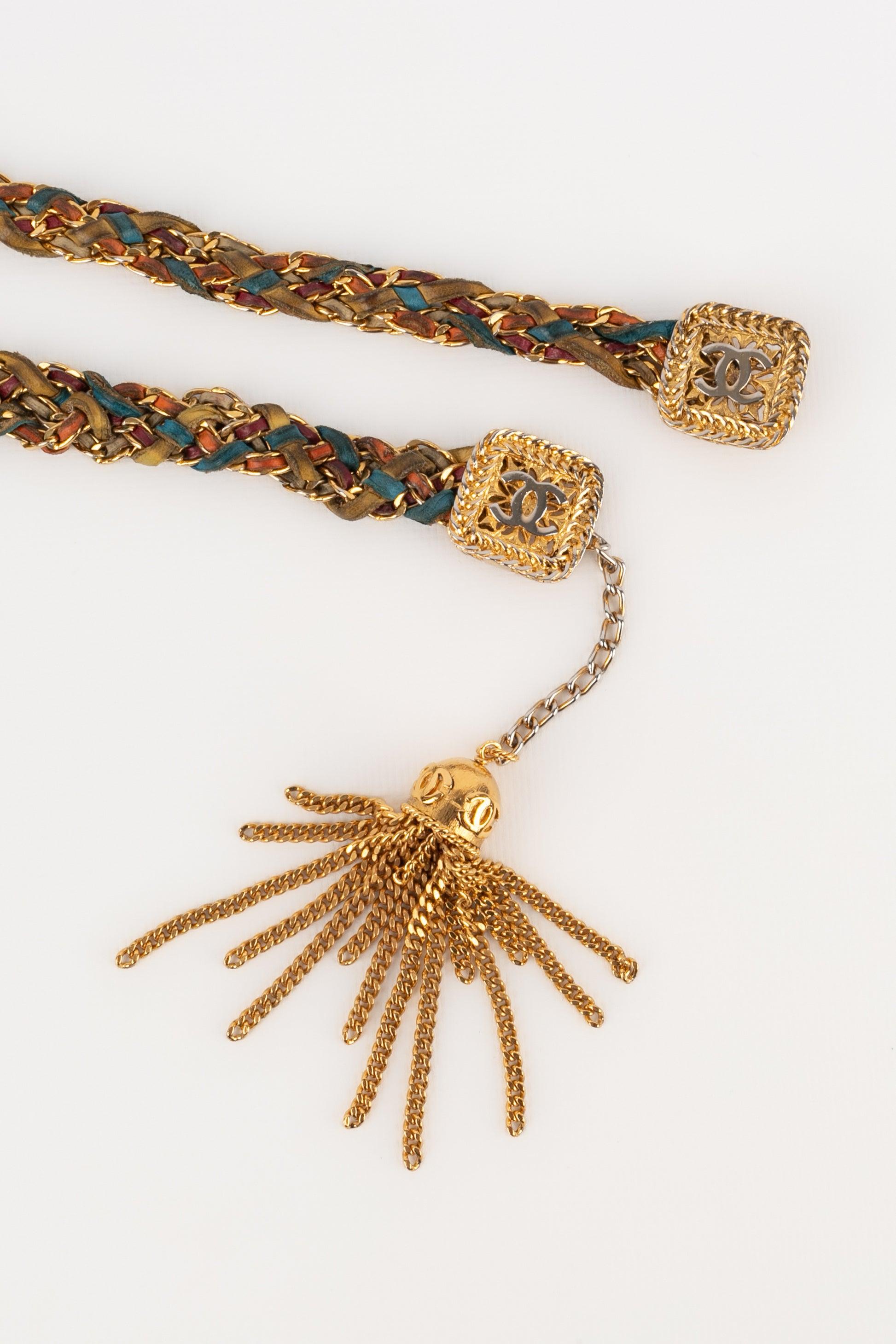 Donna Cintura in pelle Chanel con pelle intrecciata, anni '80 in vendita