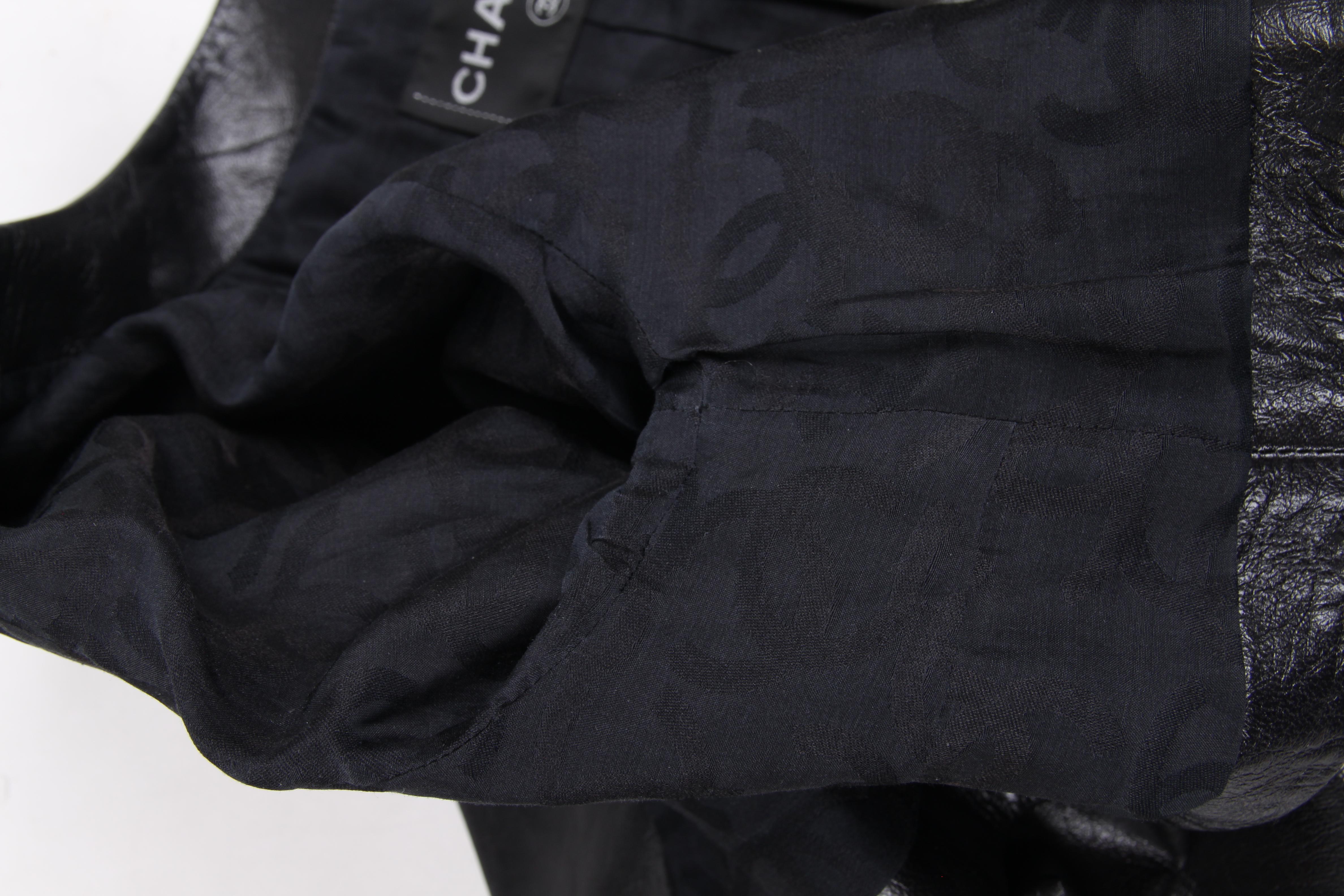 Women's Chanel Leather Bolero Jacket - black