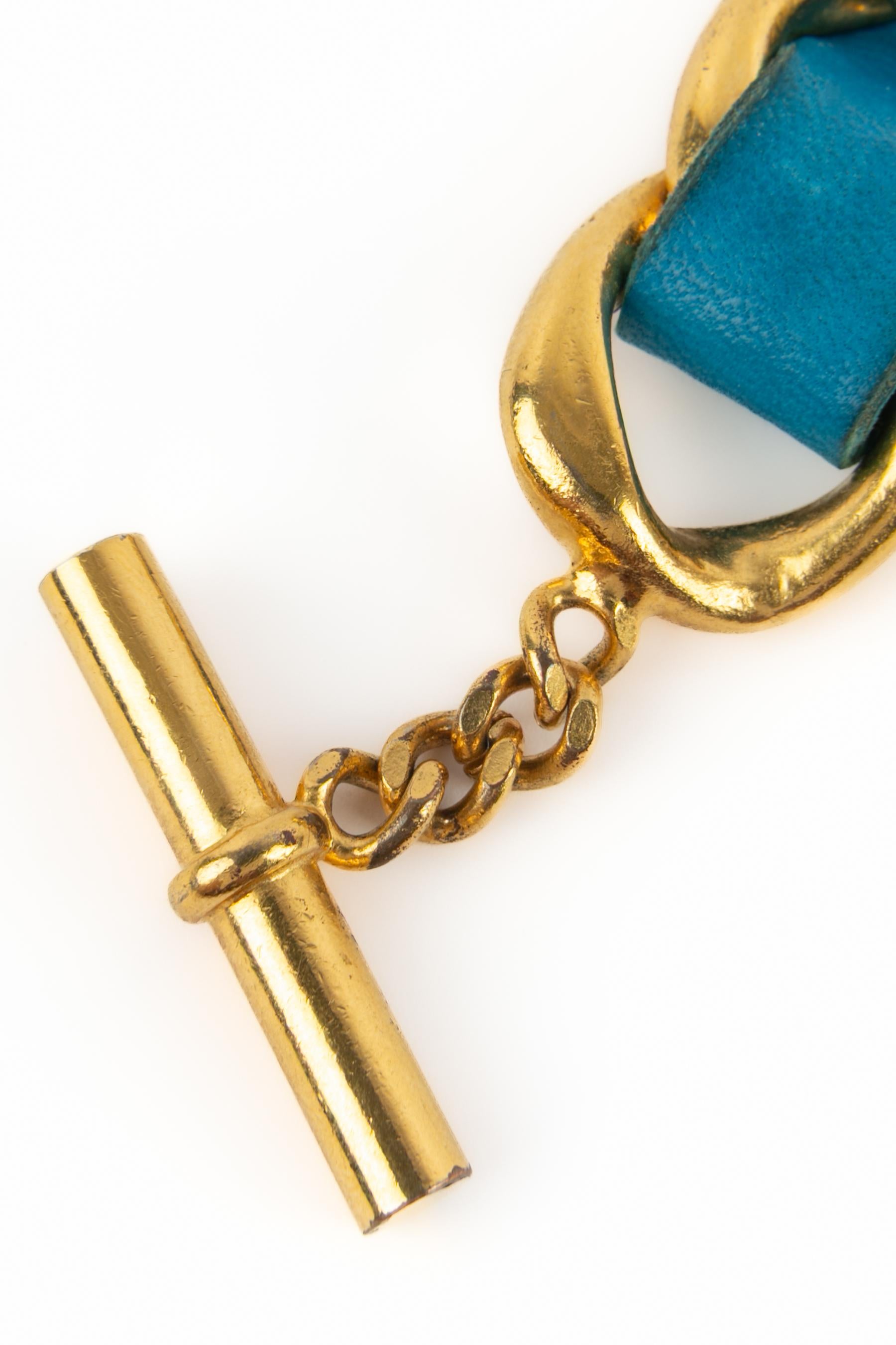 Pulsera de cuero Chanel en venta 2