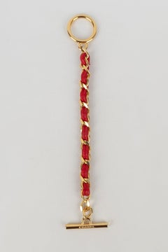 Chanel Leather Bracelet Interlaced with Red Leather, 1980s