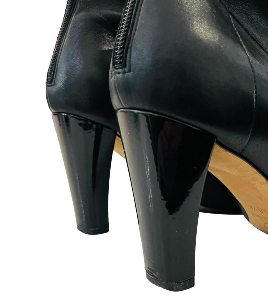 Chanel Leather 'CC' Logo Cap Toe Ankle Boots 1