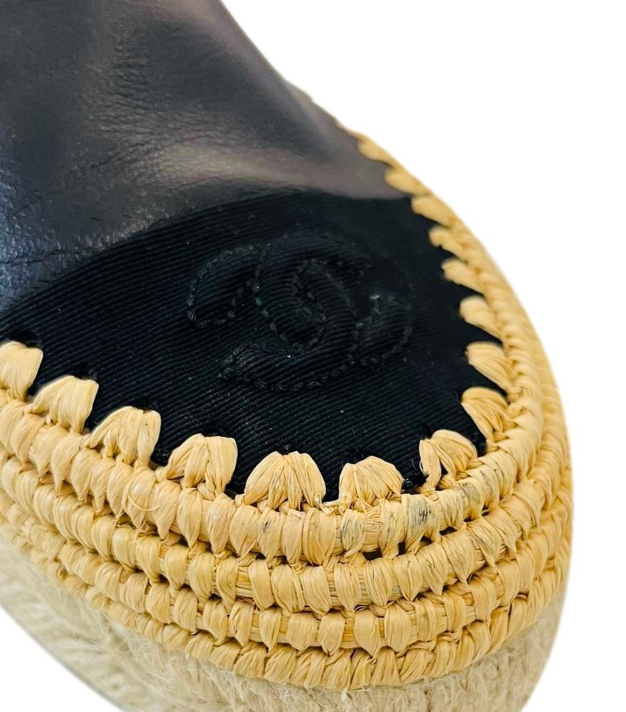 Women's Chanel Leather 'CC' Logo Espadrille Mules