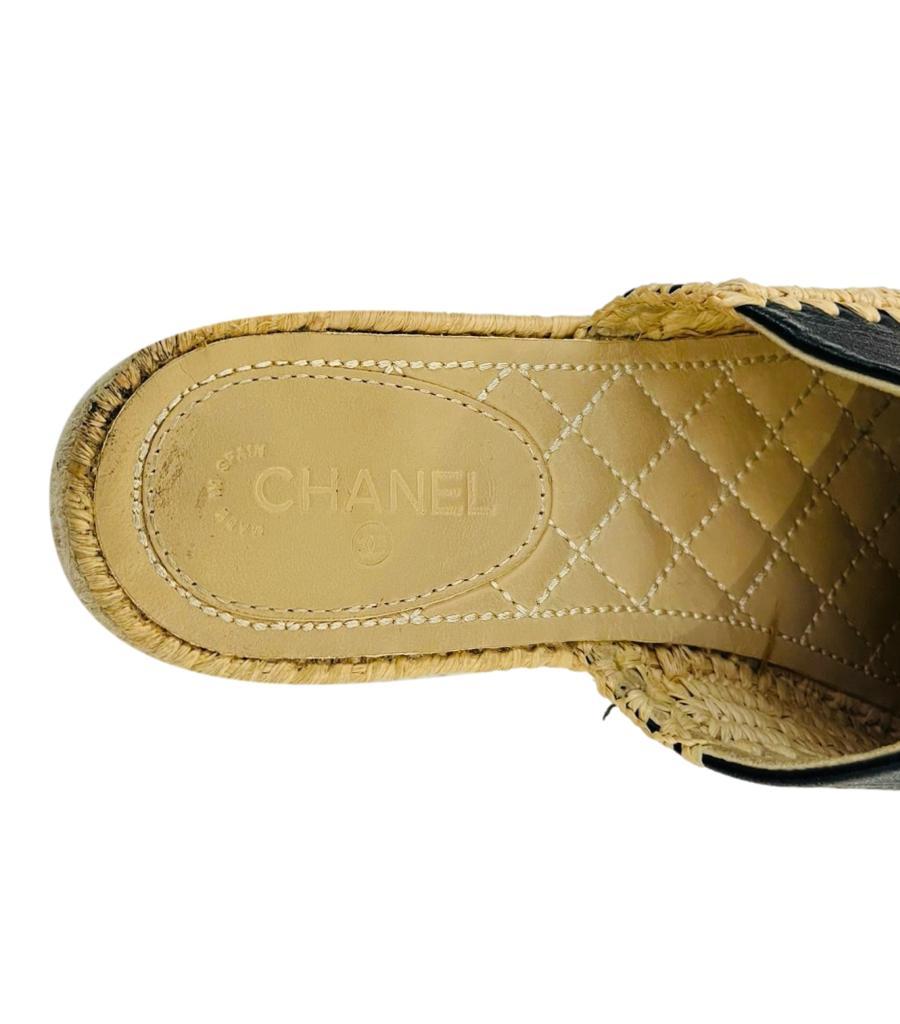 Chanel Leather 'CC' Logo Espadrille Mules 3