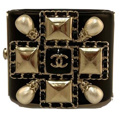CHANEL Leather Cuff Bracelet