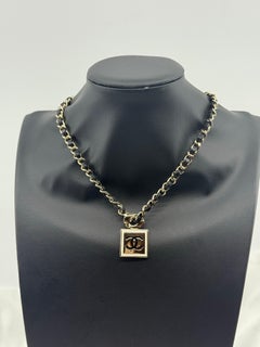 CHANEL Leather & Enamel CC Statement Collar Necklace