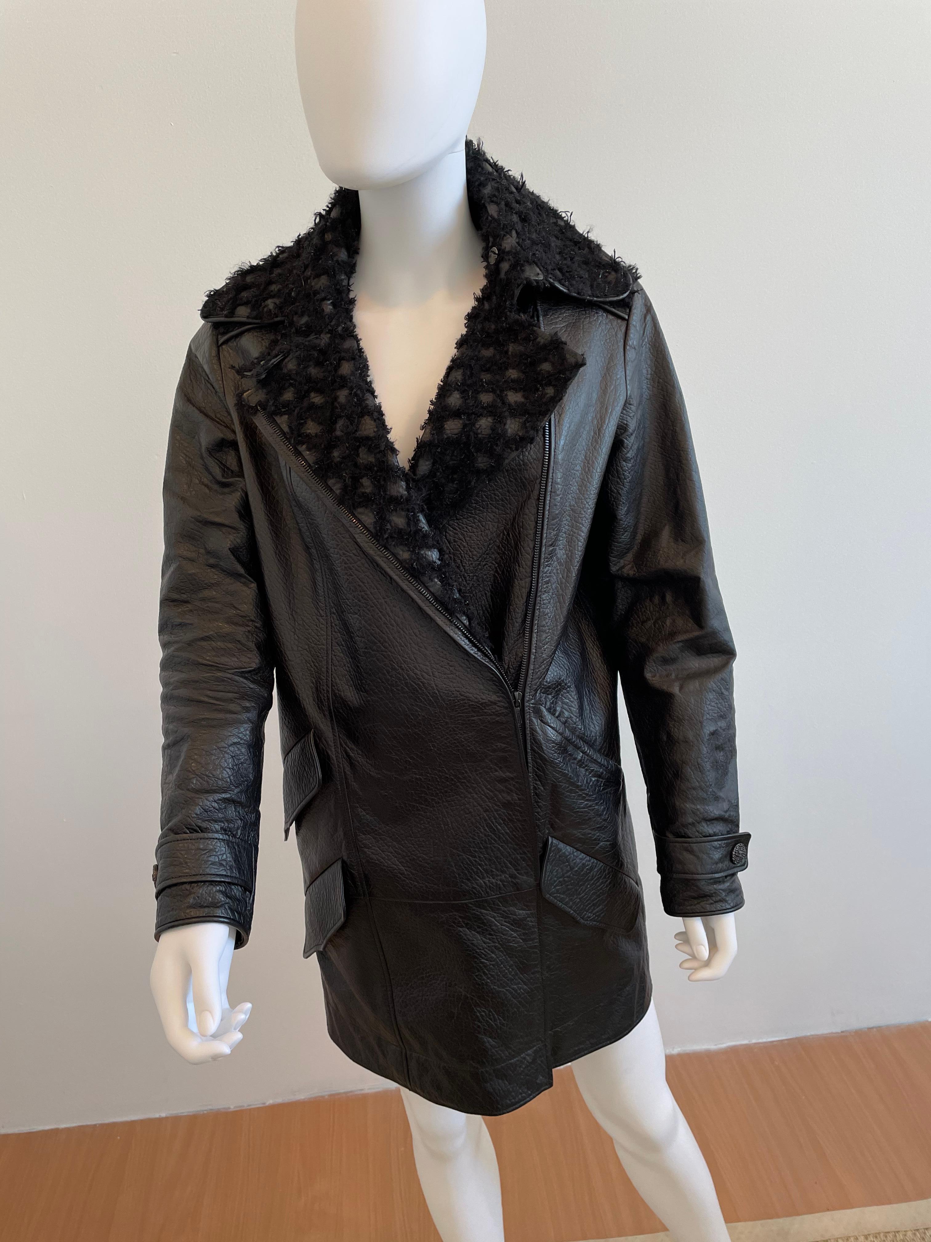 Women's or Men's Chanel Leather Lambskin Coat For Sale