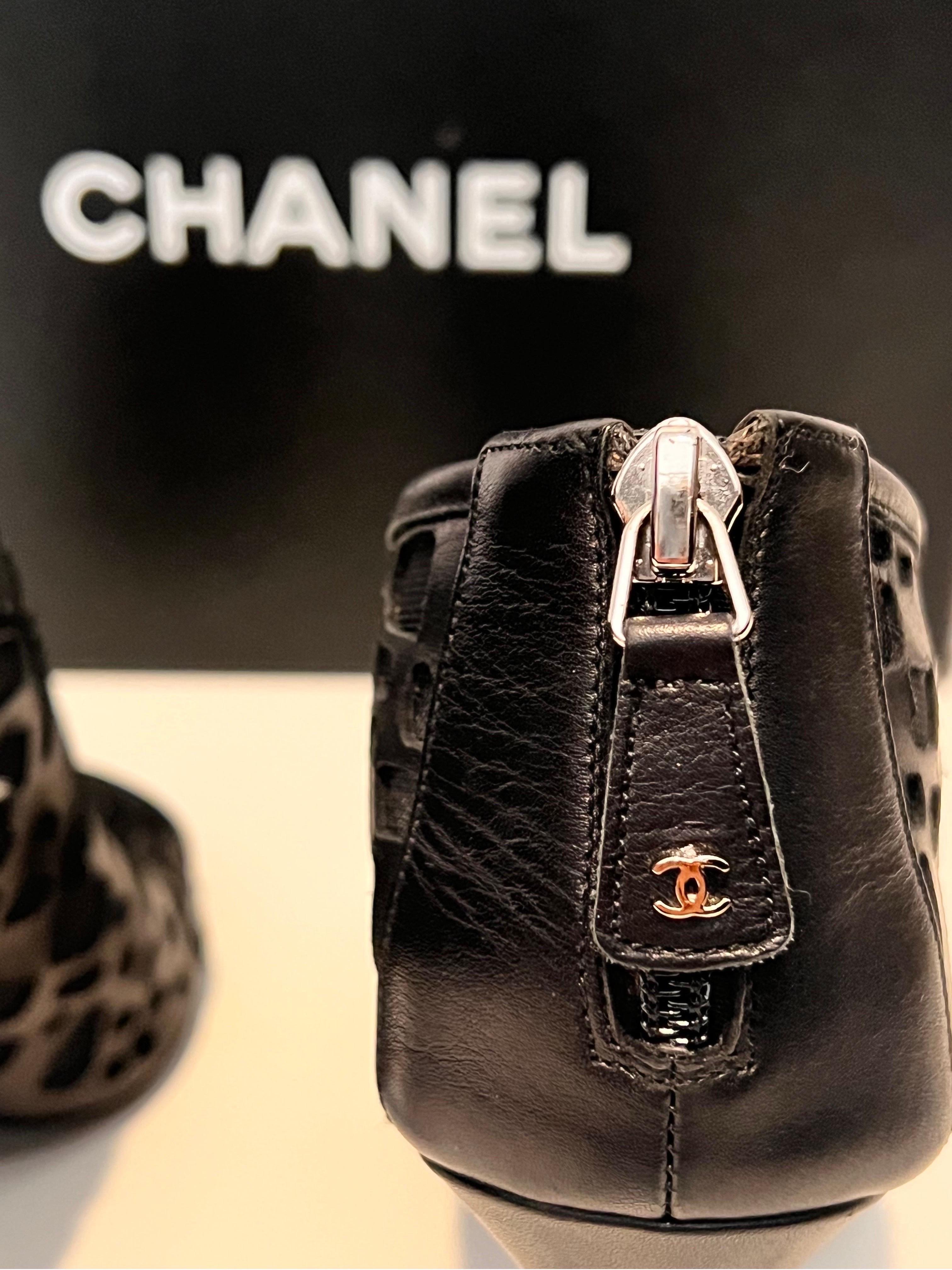 Chanel Leather open toe boots   3