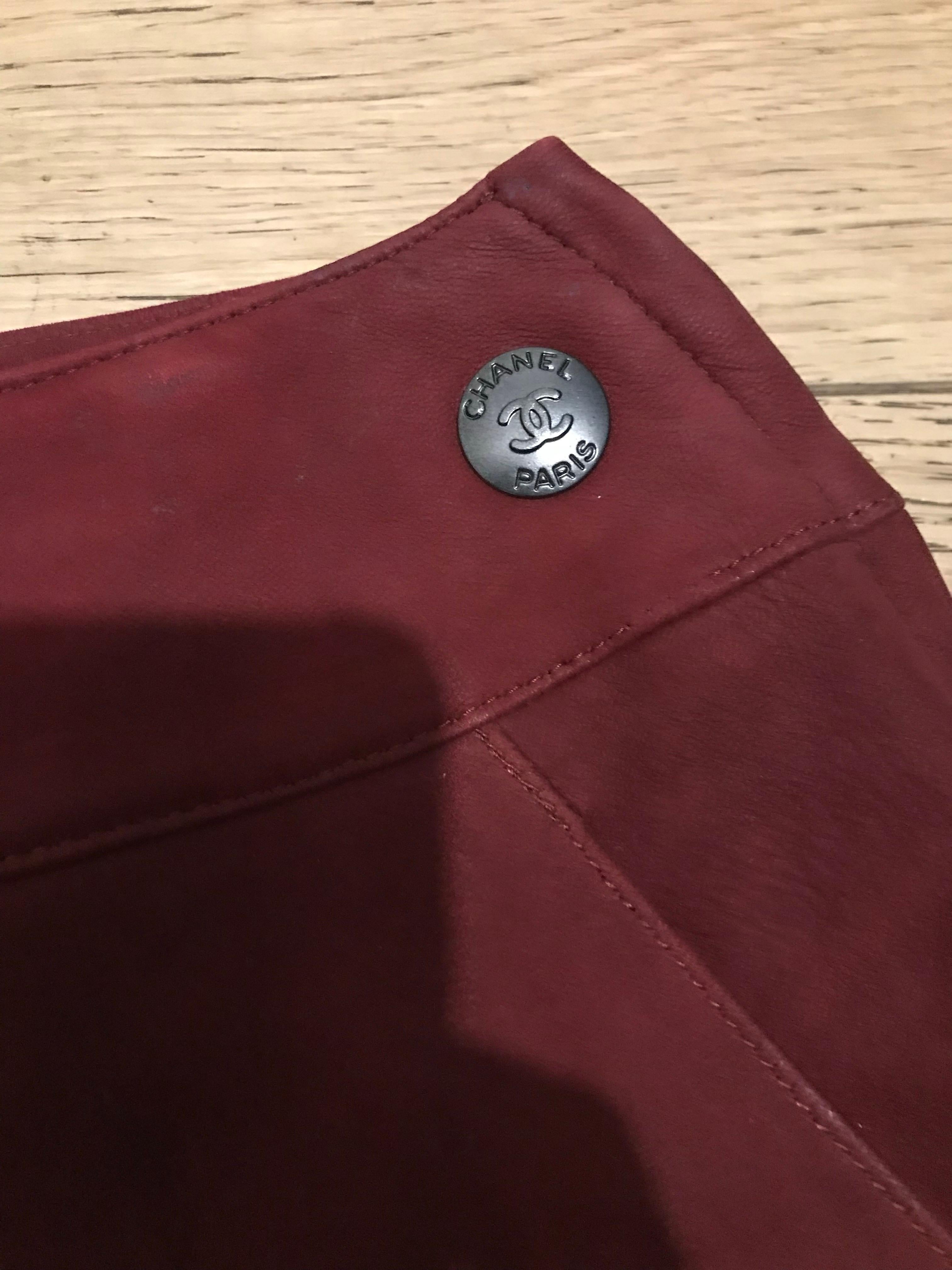 Pantaloni in pelle Chanel vintage 1998 In condizioni buone in vendita a CACHAN, FR