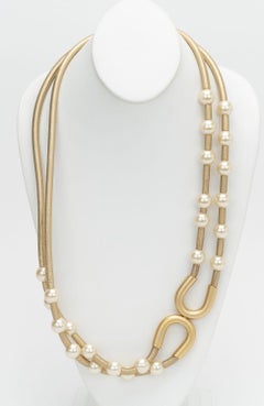 Chanel Leather & Pearl Belt/Necklace