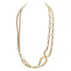 Cintura/collana in pelle e perle di Chanel