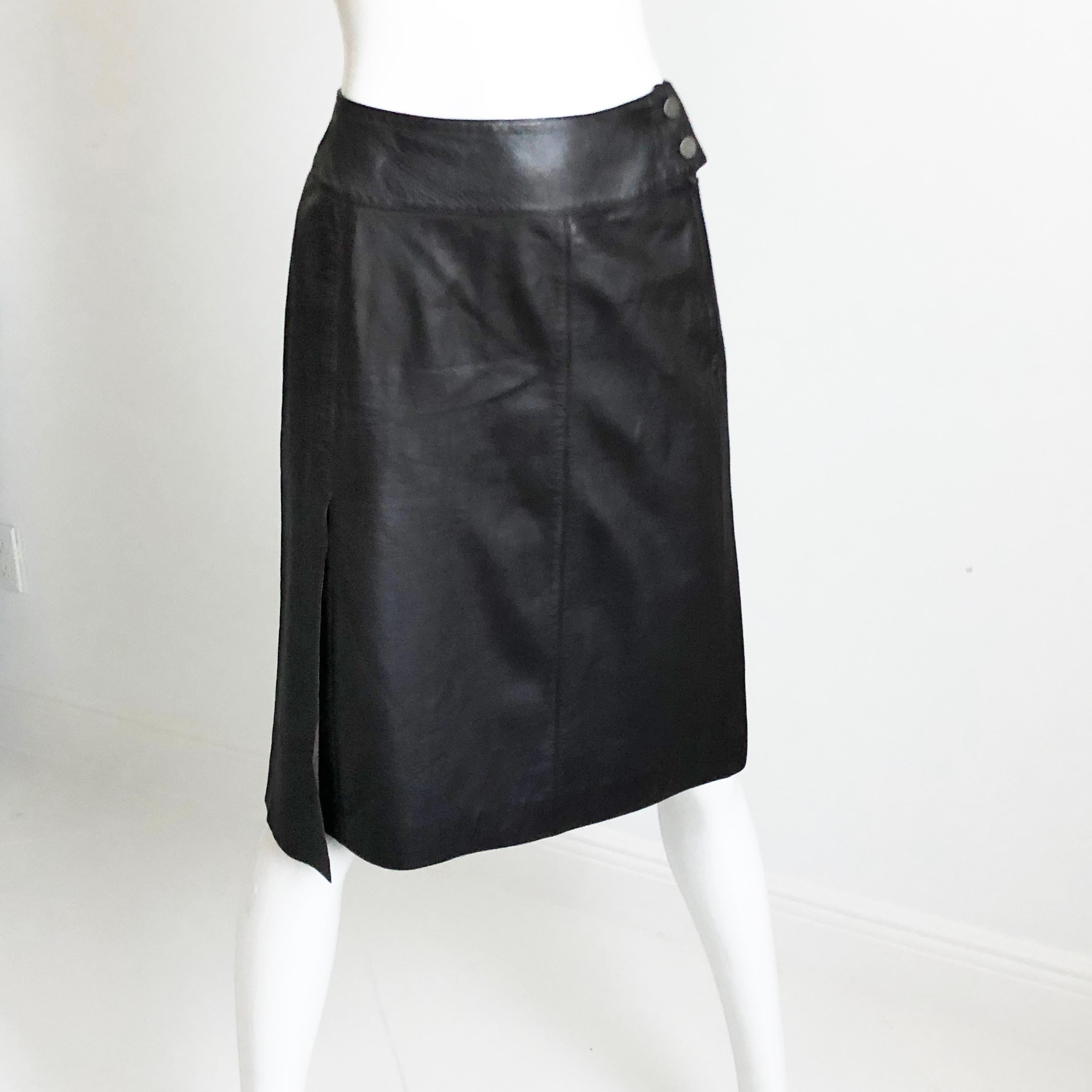 Chanel Leather Skirt Asymmetric Panel Lambskin Mocha Brown 99P Sz 36 In Good Condition For Sale In Port Saint Lucie, FL
