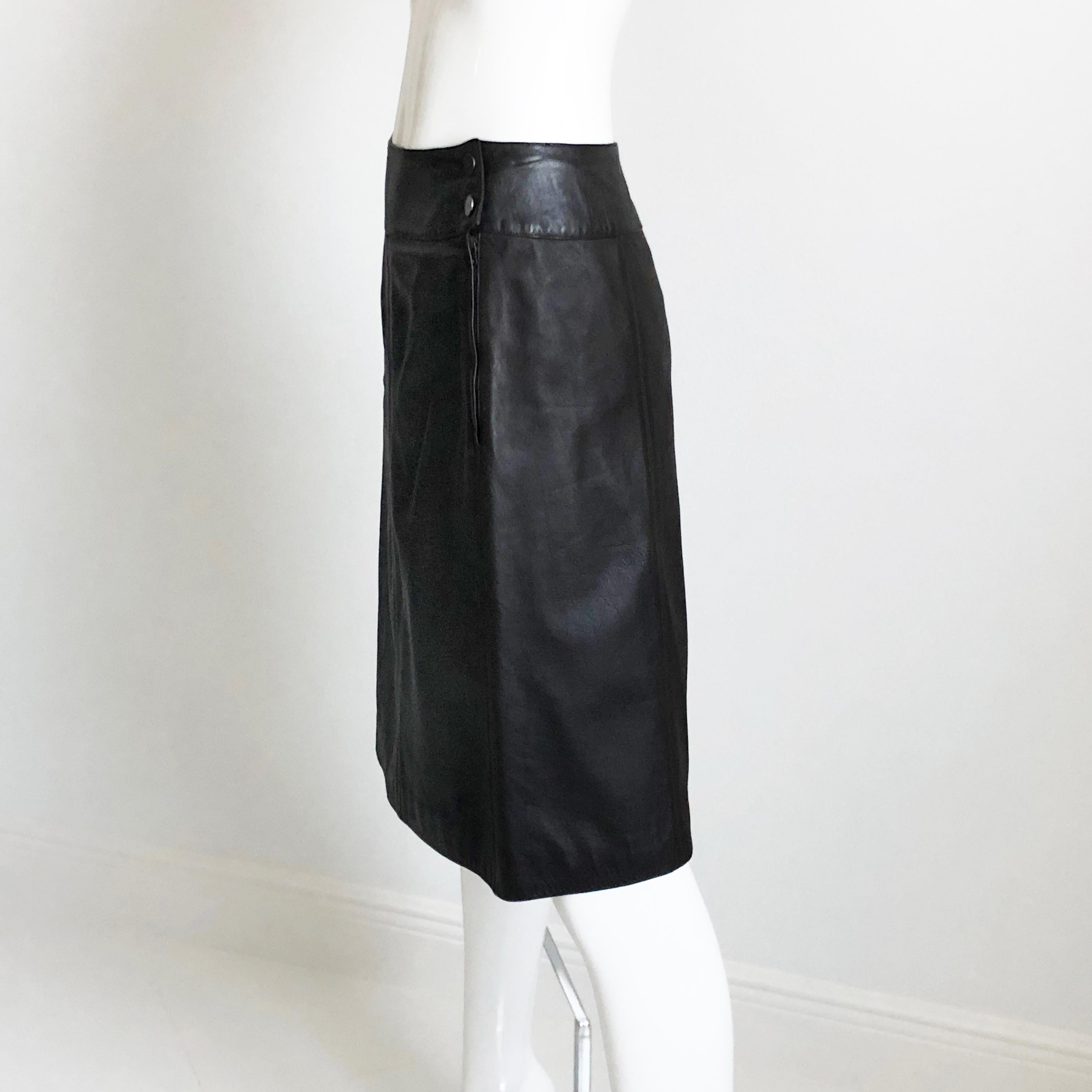 Chanel Leather Skirt Asymmetric Panel Lambskin Mocha Brown 99P Sz 36 For Sale 4