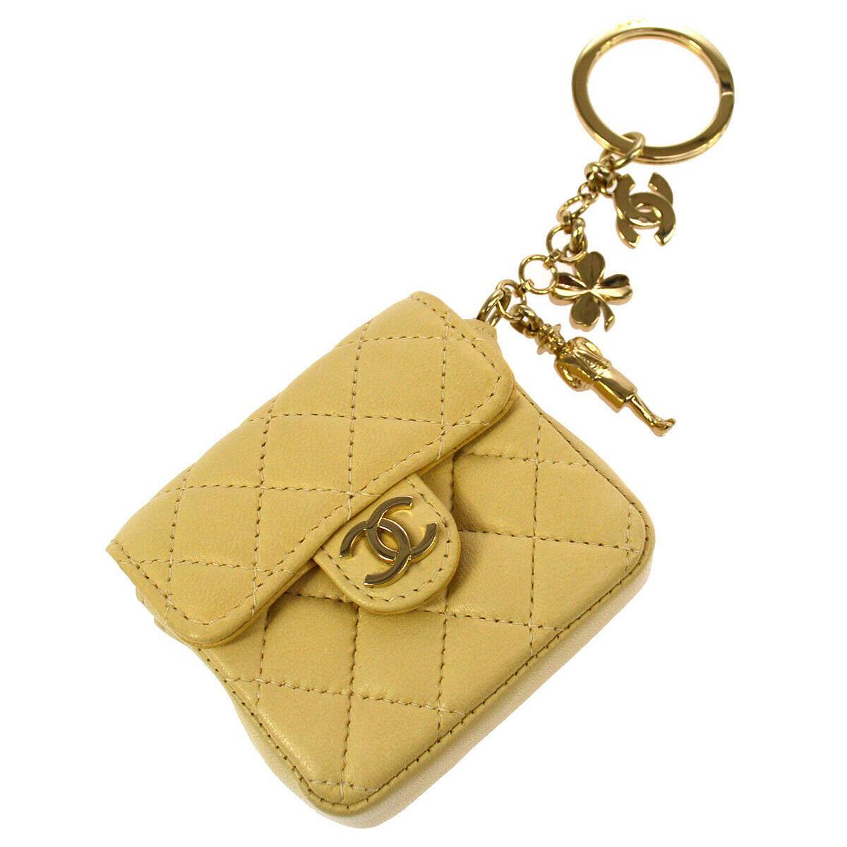 Chanel Leather Tan Nude Charm Belt Party Micro Mini Chain Flap Bag