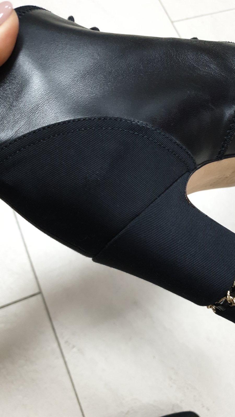 Chanel Leather Textile CC logo Heeled Booties For Sale 1