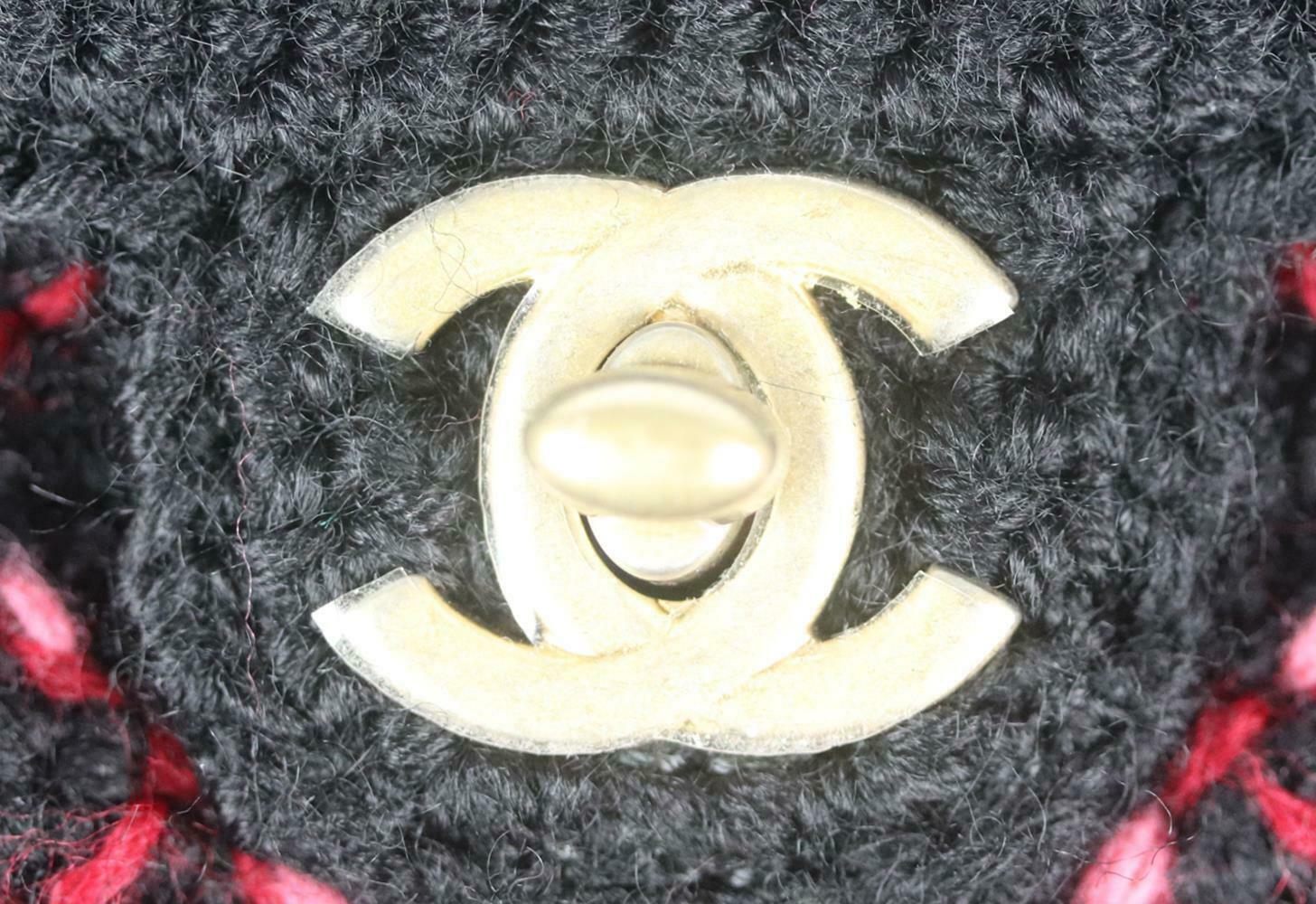 Chanel Leather Trimmed Wool Knitted Backpack 2