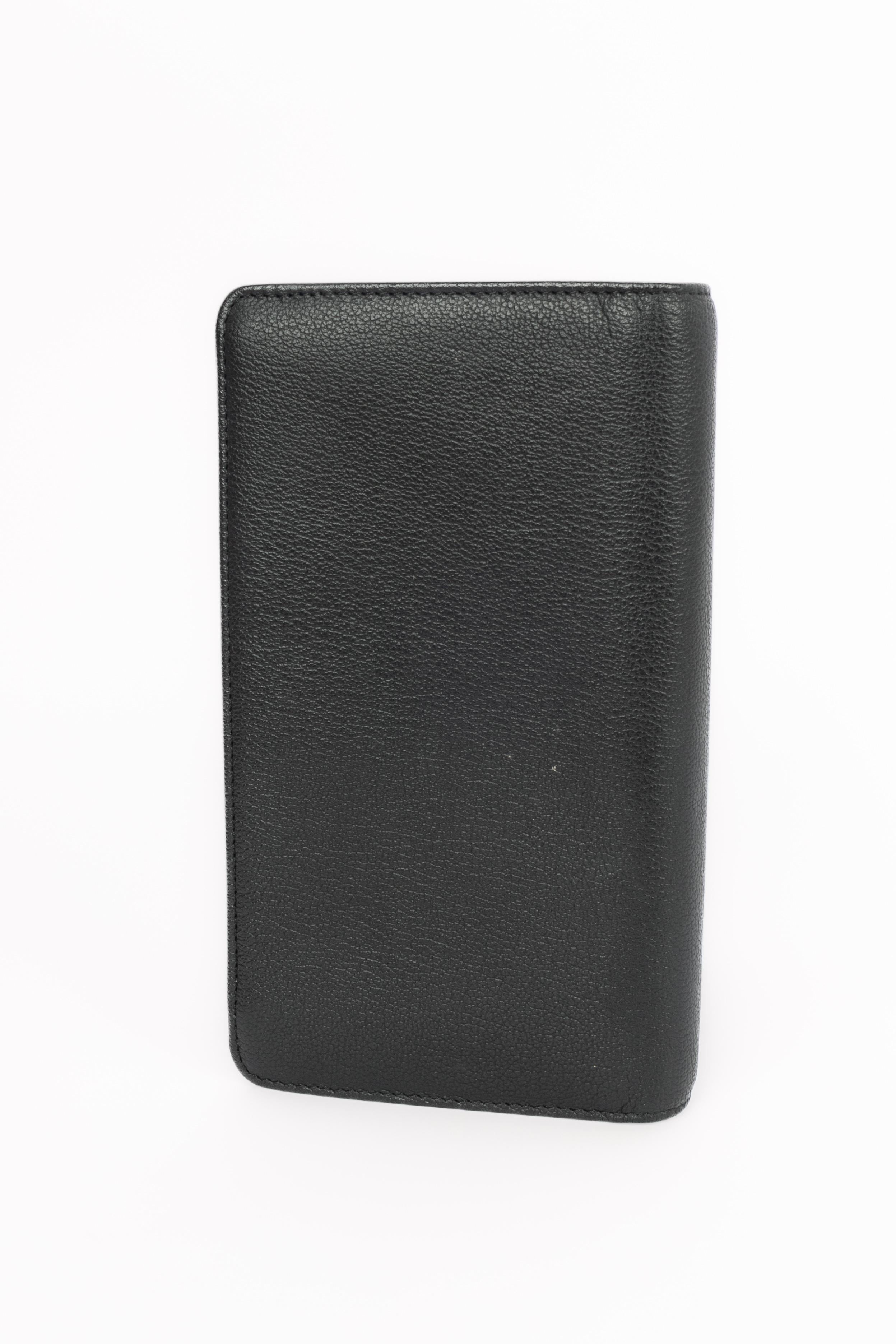 Black Chanel leather wallet For Sale