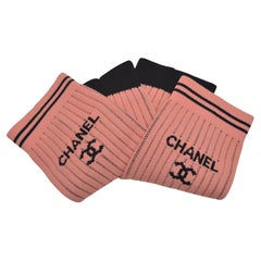 Chanel Leg Warmers Gaiters Coral Pink  NEW 
