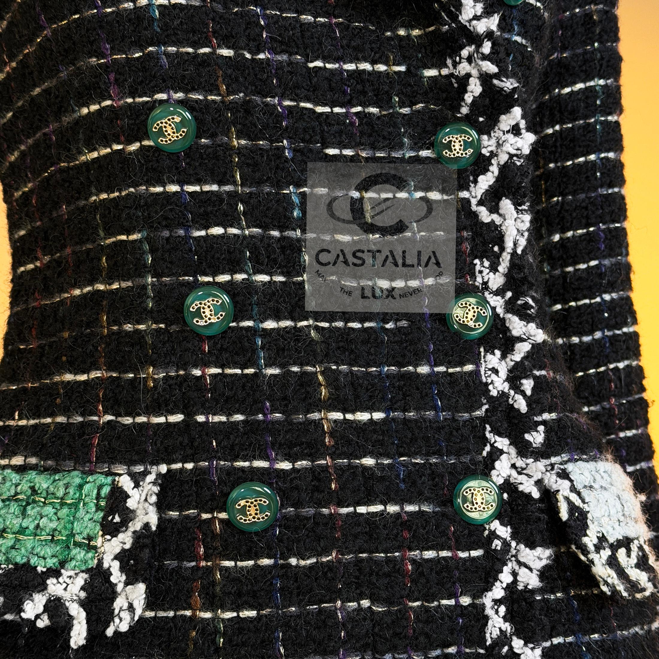 CHANEL Legendary 2009 Timeless Black Tweed Jacket 36 FR en vente 6