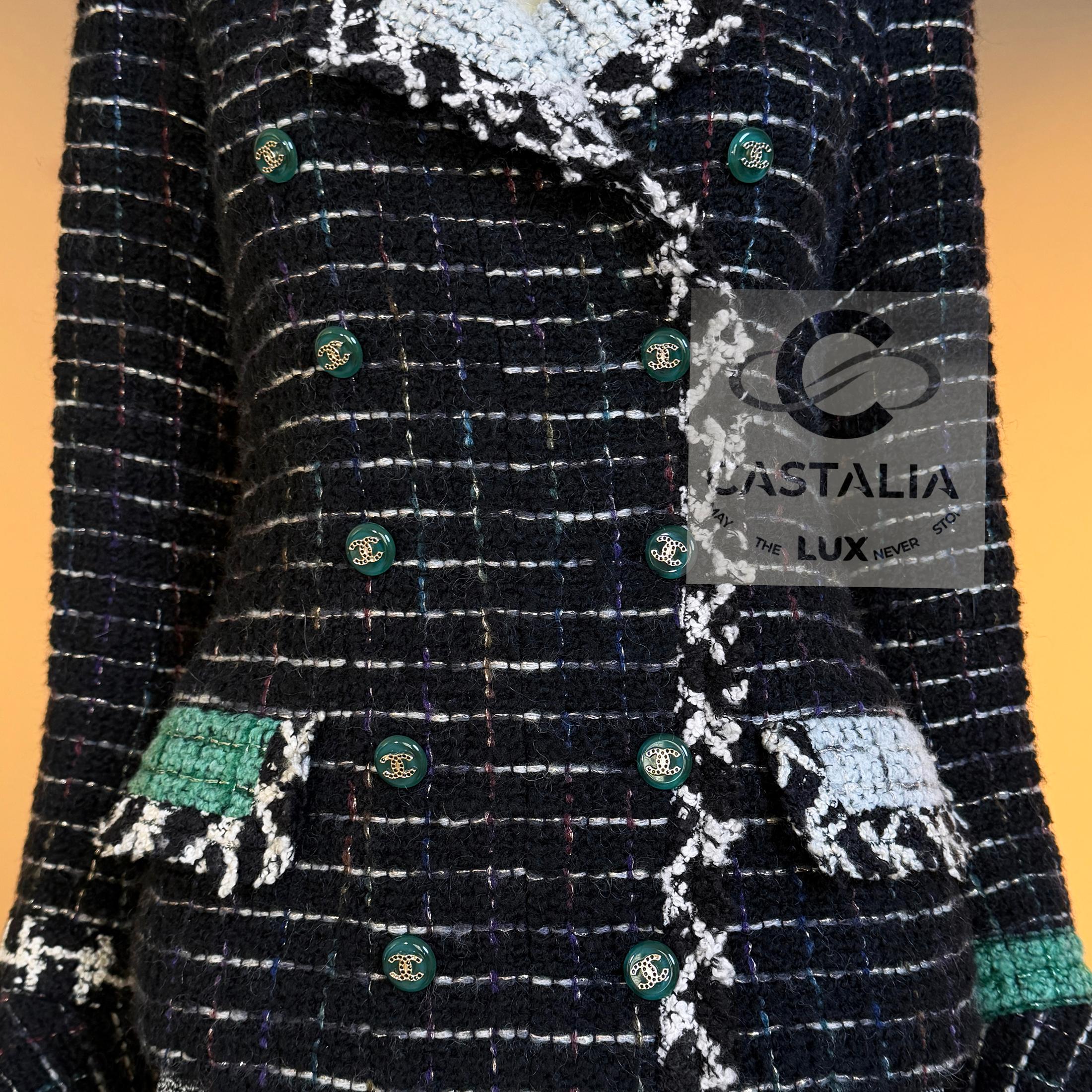 CHANEL Legendary 2009 Timeless Black Tweed Jacket 36 FR en vente 4