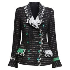 CHANEL Legendary 2009 Timeless Black Tweed Jacket 36 FR