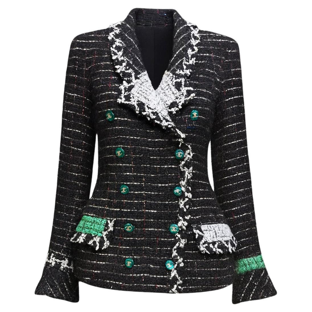 CHANEL Legendär 2009 Zeitlos Schwarz Tweed Jacke 36 FR