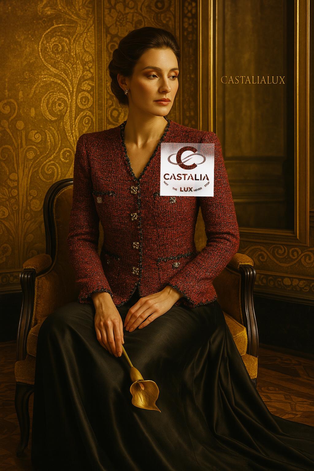 CHANEL Burgundy Tweed Icon — with Art level Jewel Buttons 
 Fall / Winter 2011 Ready-to-Wear 

~ One of the most coveted jackets in Chanel’s legacy—an enduring symbol of the house’s mastery

/CastaliaLux Certification / Oracle Tier / Signature