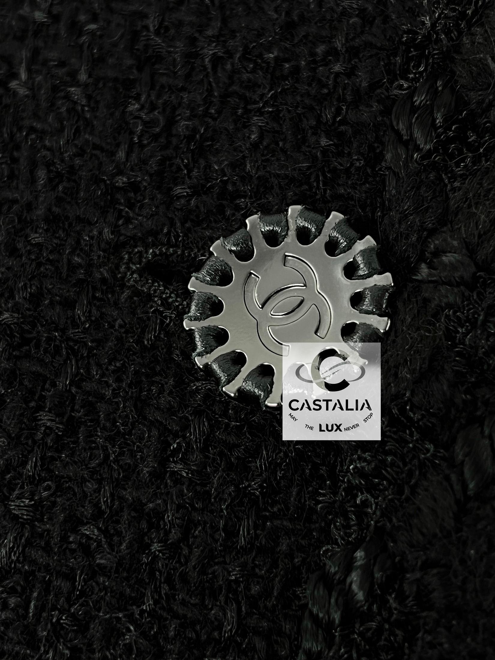 CHANEL Legendary ICON of Icons Black Tweed Jacket 36 FR en venta 9