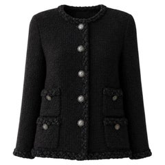 CHANEL Legendary ICON of Icons Black Tweed Jacket 36 FR