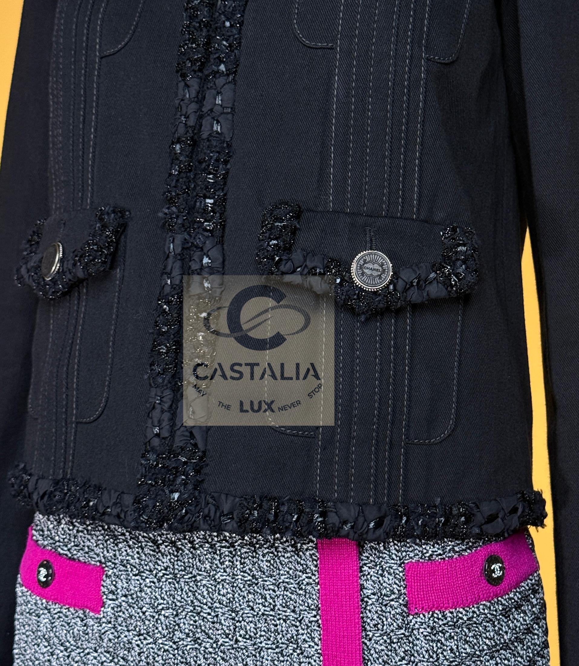 CHANEL Legendaria París / Cuba Chaquetita negra 34 en venta 7