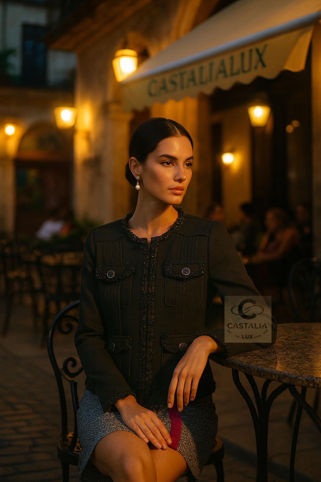 CHANEL Legendaria París / Cuba Chaquetita negra 34 en venta 9