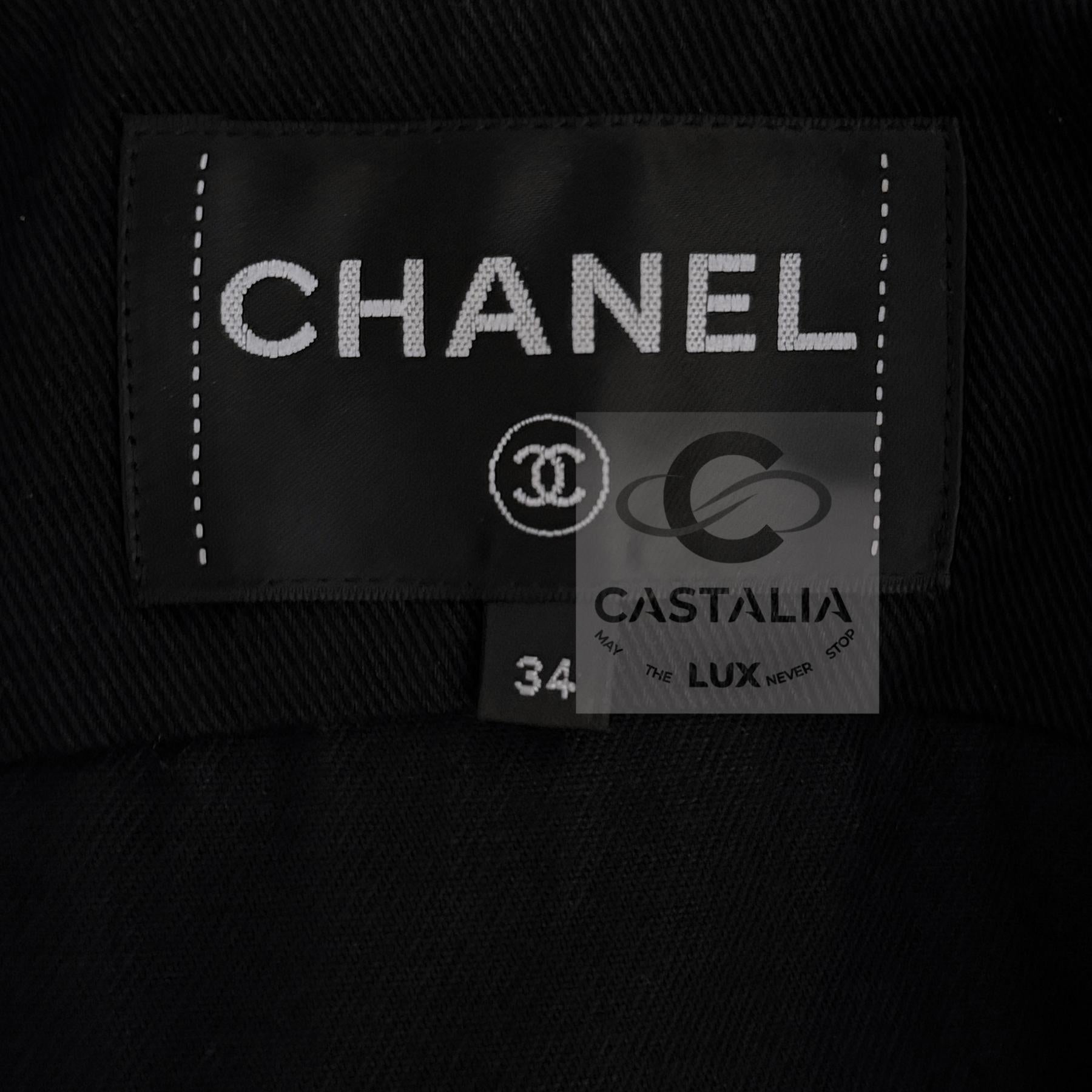 CHANEL Legendaria París / Cuba Chaquetita negra 34 en venta 14