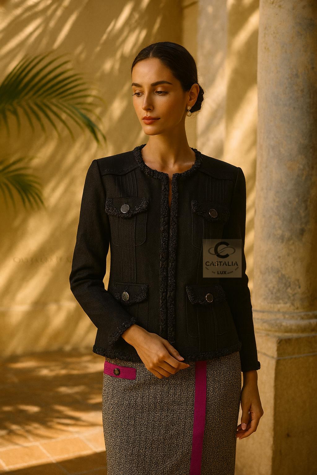 CHANEL Legendaria París / Cuba Chaquetita negra 34 Negro en venta