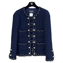 Chanel Legendary Paris / Salzburg Navy Tweed Jacket 34 FR