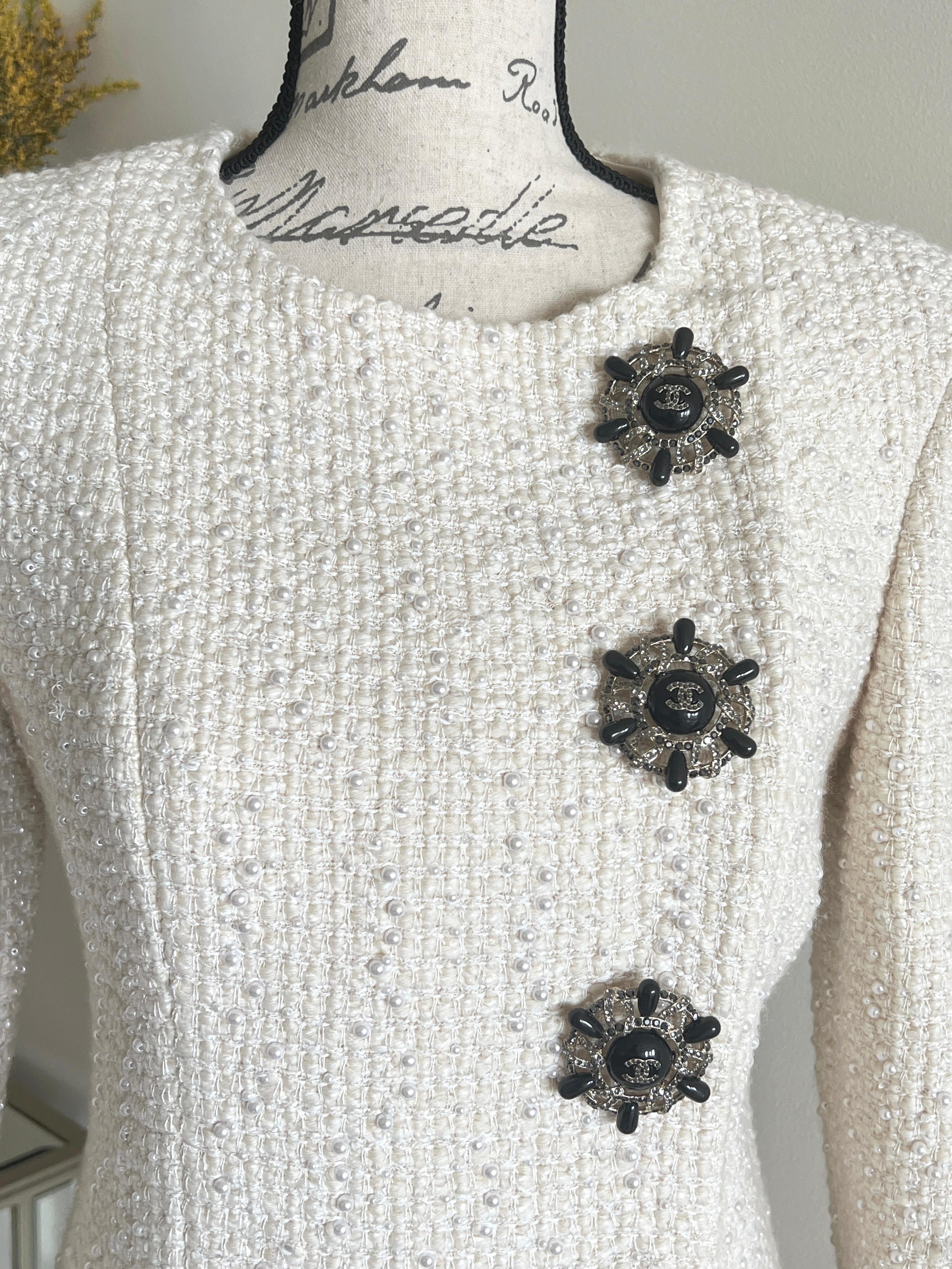 Chanel Legendary Pearl Embellished Haute Couture Jacket 8