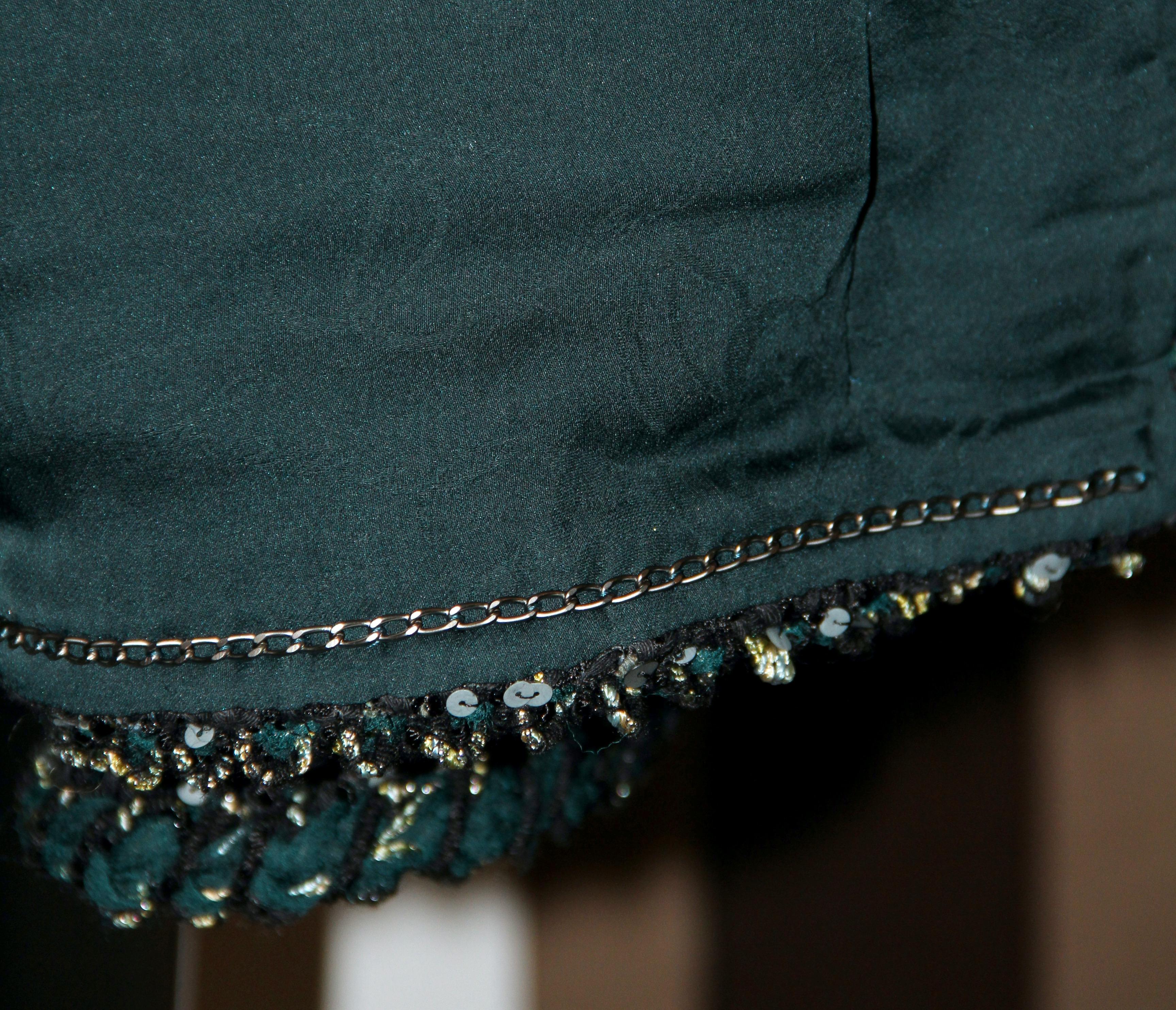Chanel Lesage Black and Green Tweed Jacket with Sequins 2