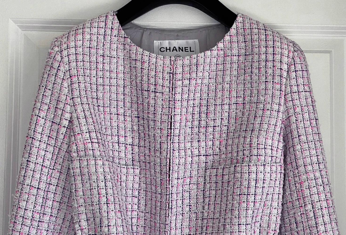 Chanel - Veste en tweed Lesage - Lilas en vente 5