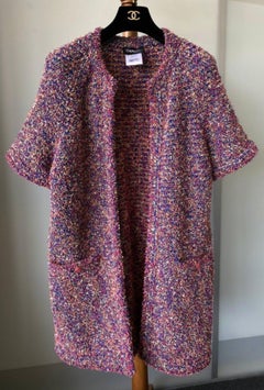 Chanel Lesage Woven Tweed Coat with CC Buttons 42 FR