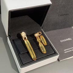 Chanel L'Esprit du Lion Pendiente 27ct Berilo Amarillo Oro Amarillo 18K Alta Joyería