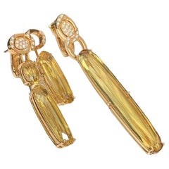 Chanel L'Esprit du Lion Pendiente 27ct Berilo Amarillo Oro Amarillo 18K Alta Joyería