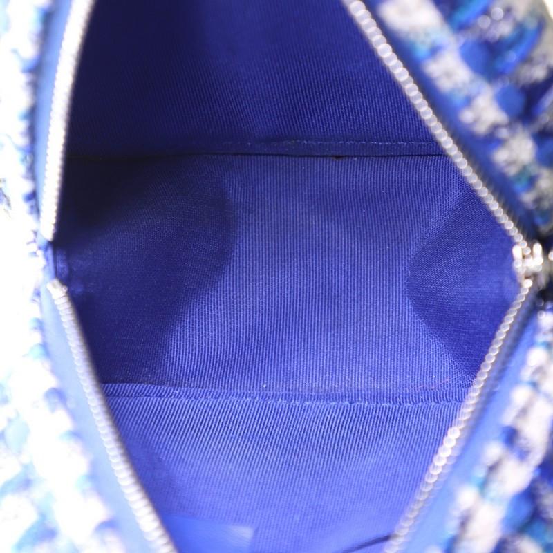 Chanel Lifesaver Round Clutch with Chain Quilted Tweed In Good Condition In NY, NY
