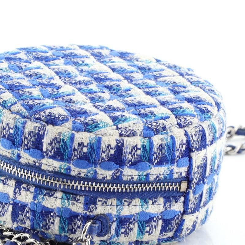 Women's or Men's Chanel Lifesaver Round Clutch with Chain Quilted Tweed