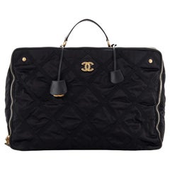 Chanel Lifestyle Travel Handbag Quilted Nylon with Grosgrain Large