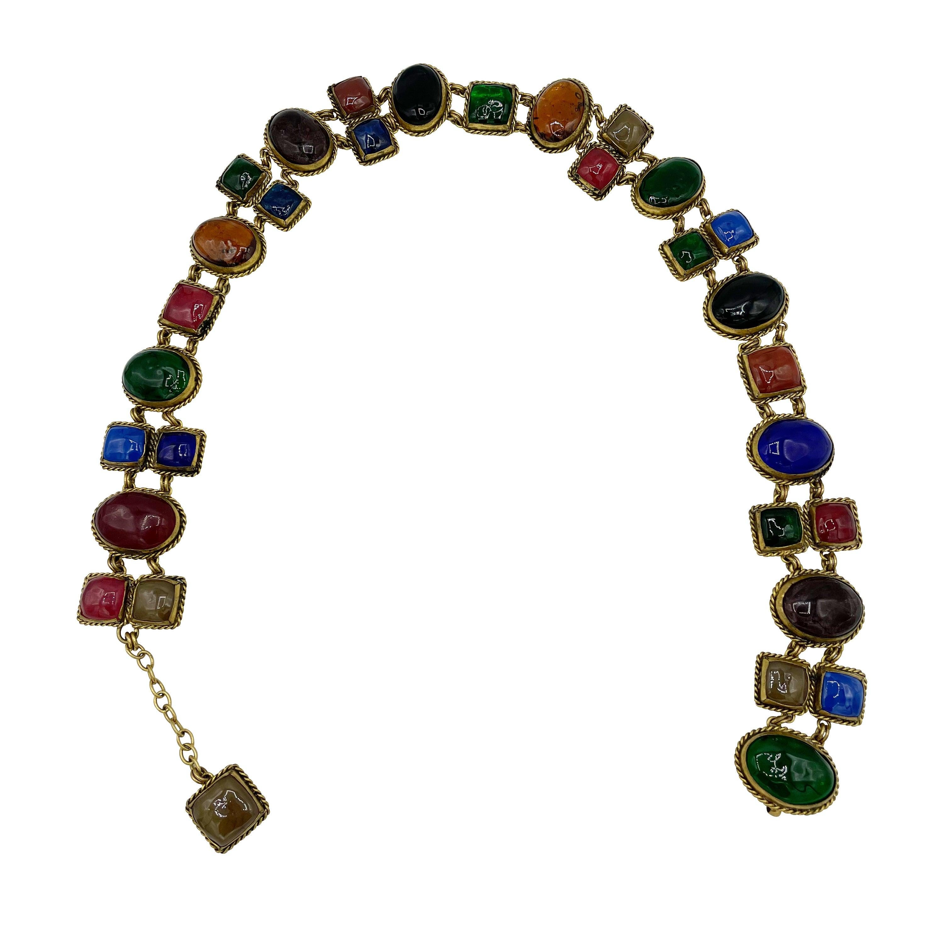 Chanel Lifetime Gripoix Pate de Verre Chain Belt, 1960s For Sale