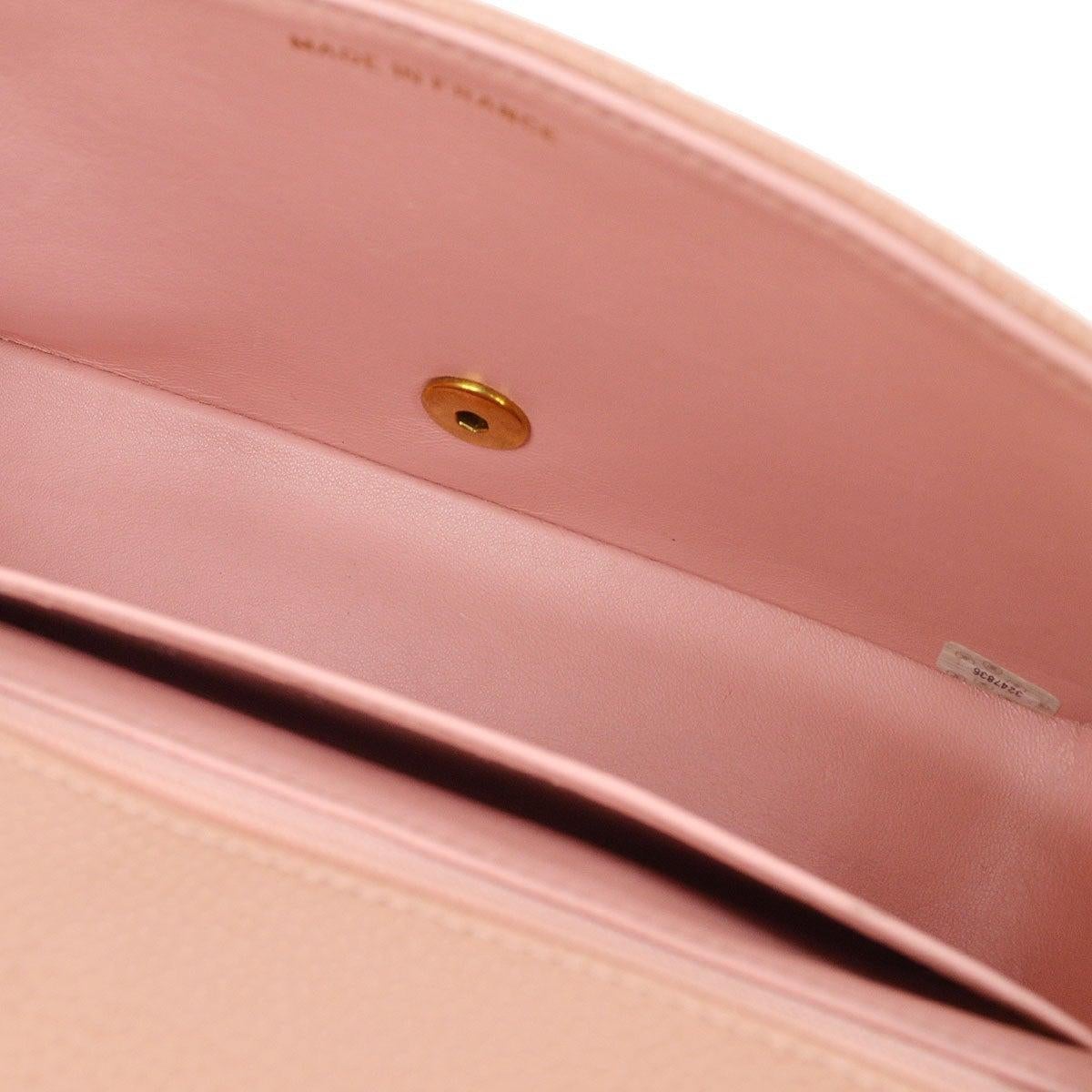 Orange CHANEL Light Baby Pink Diana Caviar 24K Gold Evening Medium Shoulder Flap Bag