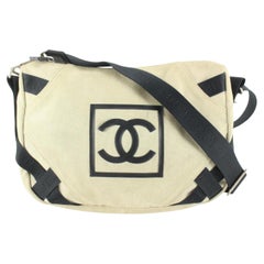 Sac à bandoulière unisexe Chanel beige clair avec logo CC Sports, 71cc817s